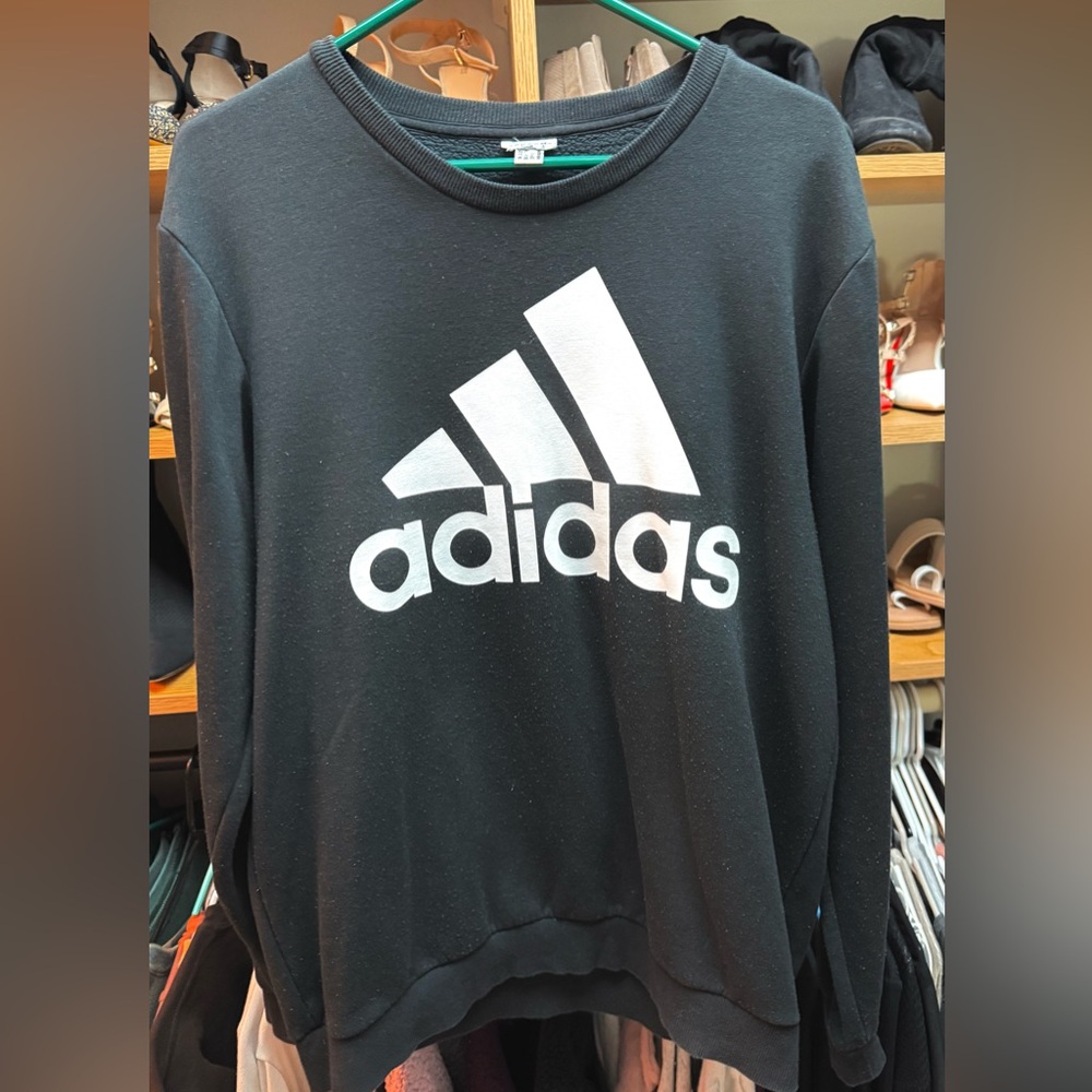Adidas Men's Black Crewneck Sweater